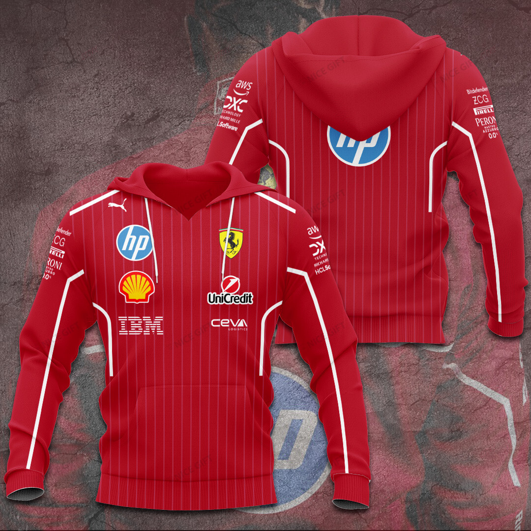 scuderia ferrari red striped hoodie f1 racing team pullover formula 1 fan gift uusn3
