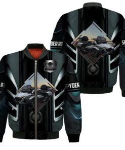 Spyder RT Grey Bomber Jacket – 3D Printed Zip-Up Outerwear for Trike Riders