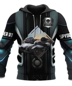 spyder rt grey hoodie 3d full zip jacket for can am trike motorcycle enthusiasts 6 084of