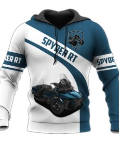 spyder rt navy white hoodie 3d zip jacket for can am trike motorcycle fans 6 c6uk0