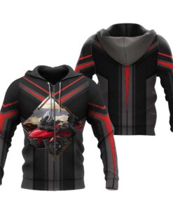 Spyder RT Red Hoodie – 3D Full Zip Jacket for Can-Am Trike Motorcycle Riders