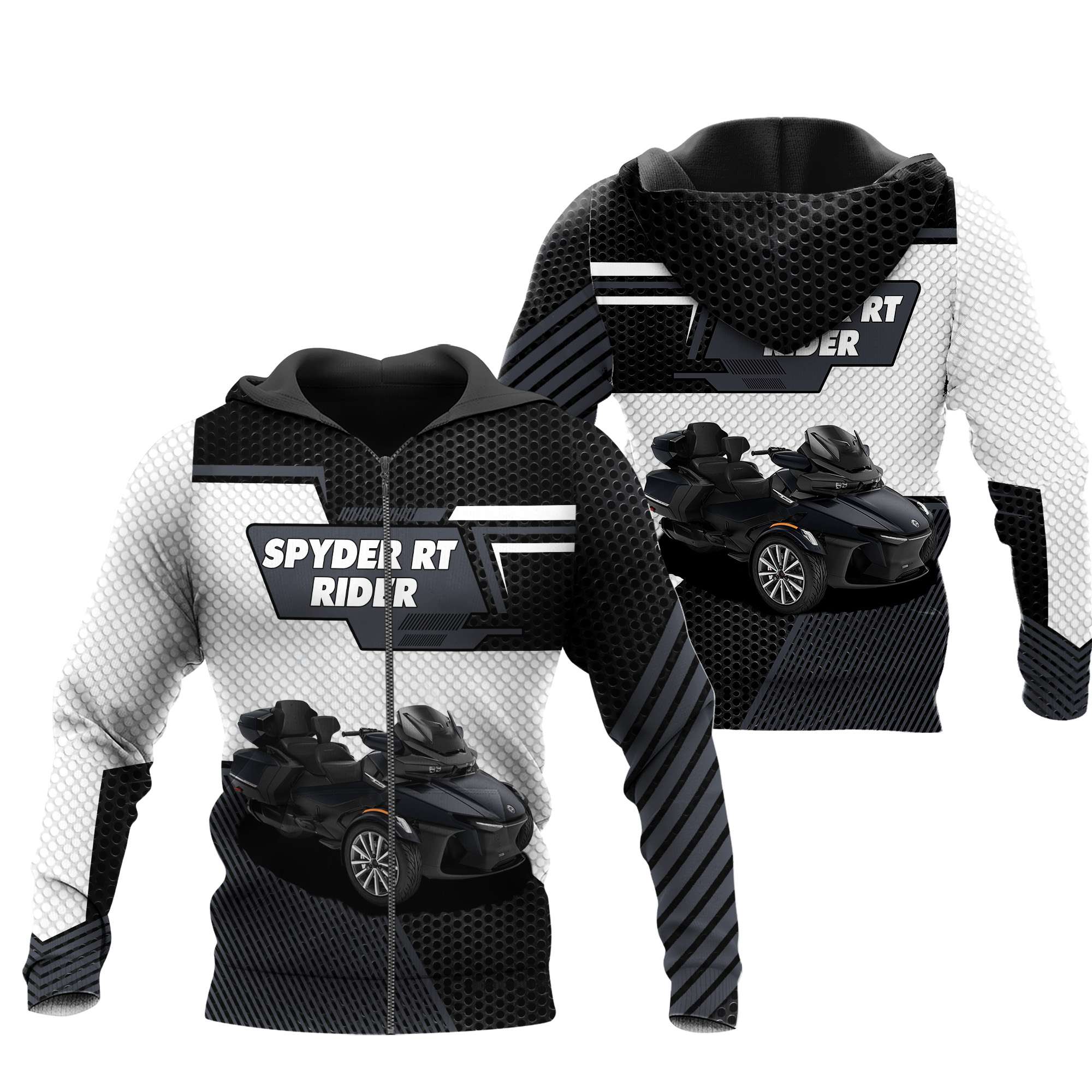 spyder rt rider black hoodie 3d full zip jacket for can am trike enthusiasts 1 n1zg9