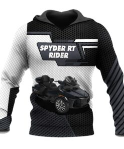 spyder rt rider black hoodie 3d full zip jacket for can am trike enthusiasts 6 48qh2