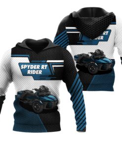 spyder rt rider blue hoodie 3d zip up jacket for can am motorcycle lovers 5 ei7fs