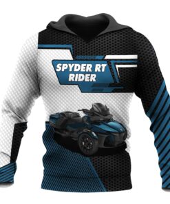 spyder rt rider blue hoodie 3d zip up jacket for can am motorcycle lovers 6 rj1be