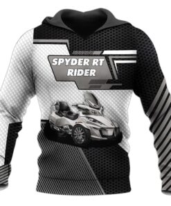 spyder rt rider grey hoodie 3d printed zip jacket for can am trike fans 6 x69xy