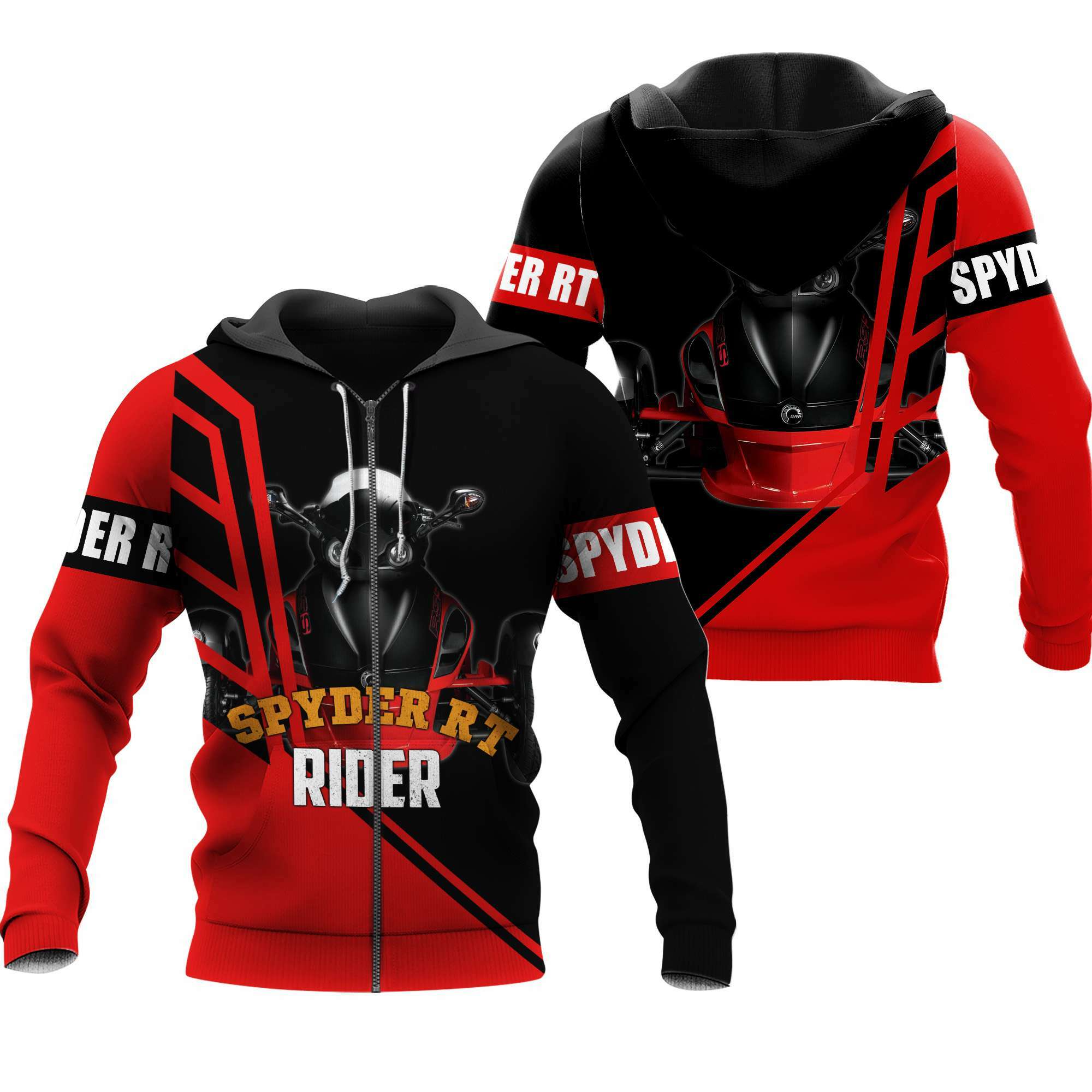 spyder rt rider hoodie 3d full print zip up jacket for trike lovers 1 bopp0