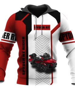 spyder rt rider hoodie red white 3d zip jacket for trike motorcycle fans 6 92g5w