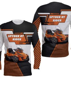 spyder rt rider orange hoodie 3d zip jacket for can am trike motorcycle fans 4 90k1i
