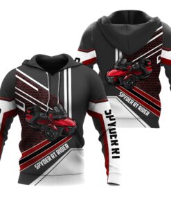 spyder rt rider red hoodie 3d full zip jacket for can am trike motorcycle fans 5 vl6n2