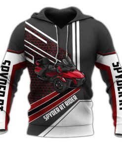 spyder rt rider red hoodie 3d full zip jacket for can am trike motorcycle fans 6 7dshk