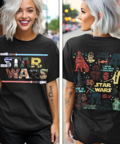 Star Wars Characters T-Shirt – Iconic Quotes & Lightsaber Design for Fans