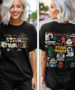 Star Wars Graphic T-Shirt – May The Force Be With You Quotes and Characters Tee for Fans