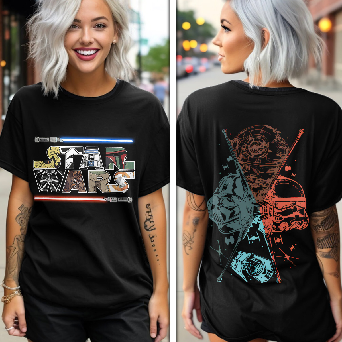 star wars lightsaber logo shirt death star vader tee 1 s9br4