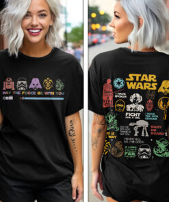 Star Wars May The Force Be With You Zip Hoodie – Retro Characters Quote Design Sweatshirt