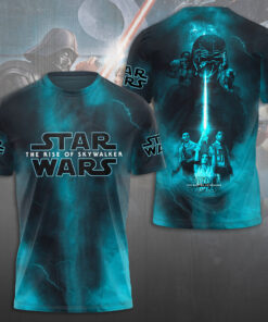 Star Wars The Rise of Skywalker Shirt Galactic Storm Blue 3D Tee
