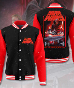 Star Wars Varsity Jacket – Red and Black May The Force Be With You Bomber
