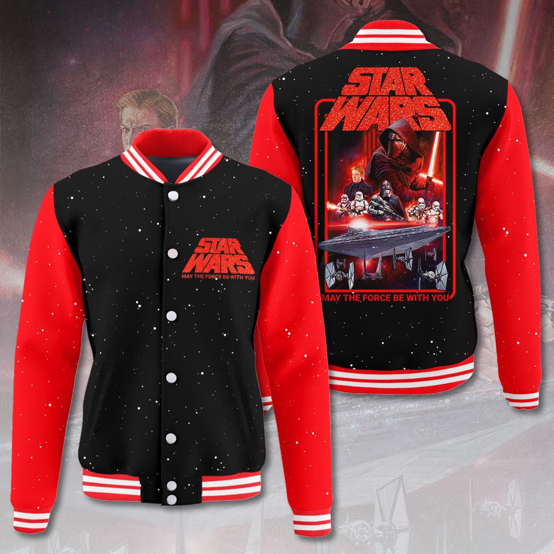 star wars varsity jacket red and black may the force be with you bomber hnznp