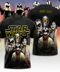 Star Wars x Kiss Band 3D T-Shirt Mashup for Rock and Sci-Fi Fans
