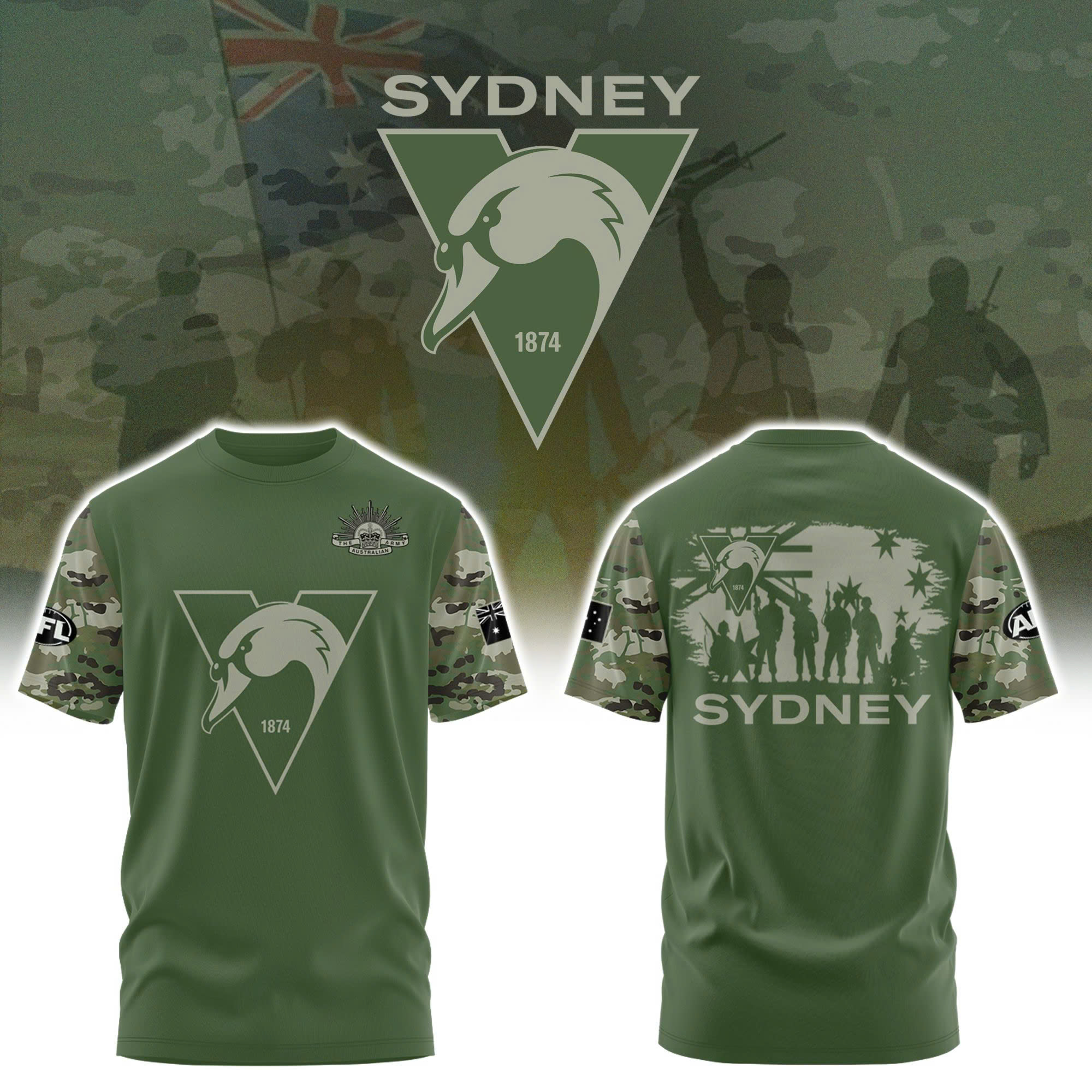 sydney swans veteran camo t shirt afl military tribute shirt 1 61tyz