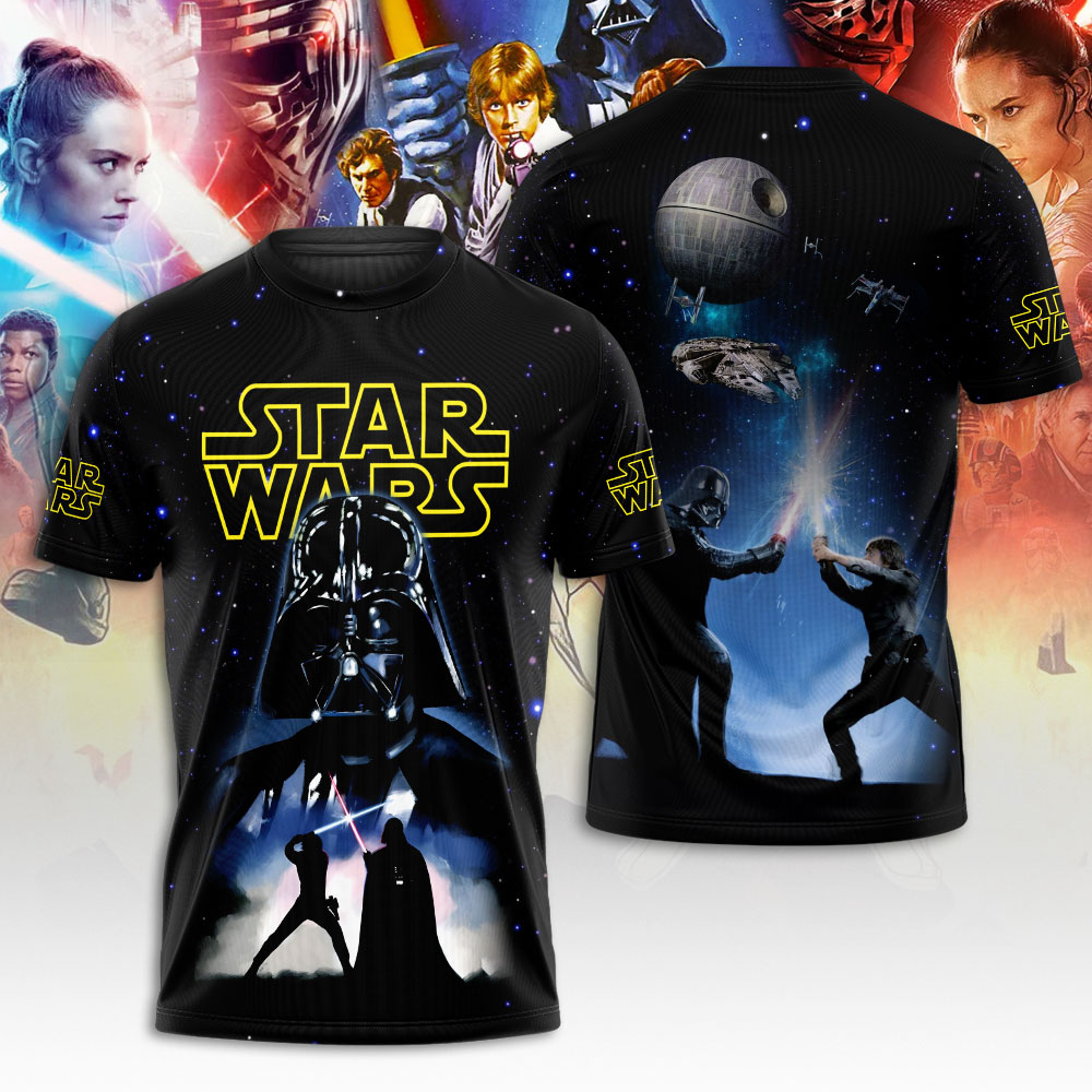 vader vs luke skywalker shirt star wars lightsaber duel tee with death star 1 pjtnf