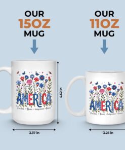 america wildflower mug cute patriotic coffee cup with butterflies and floral design 4 wa6q5