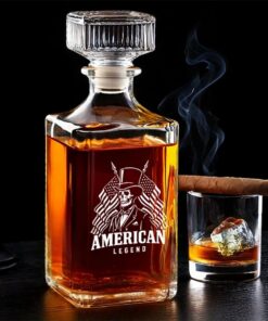 American Legend Whiskey Decanter – Patriotic Skeleton Bottle