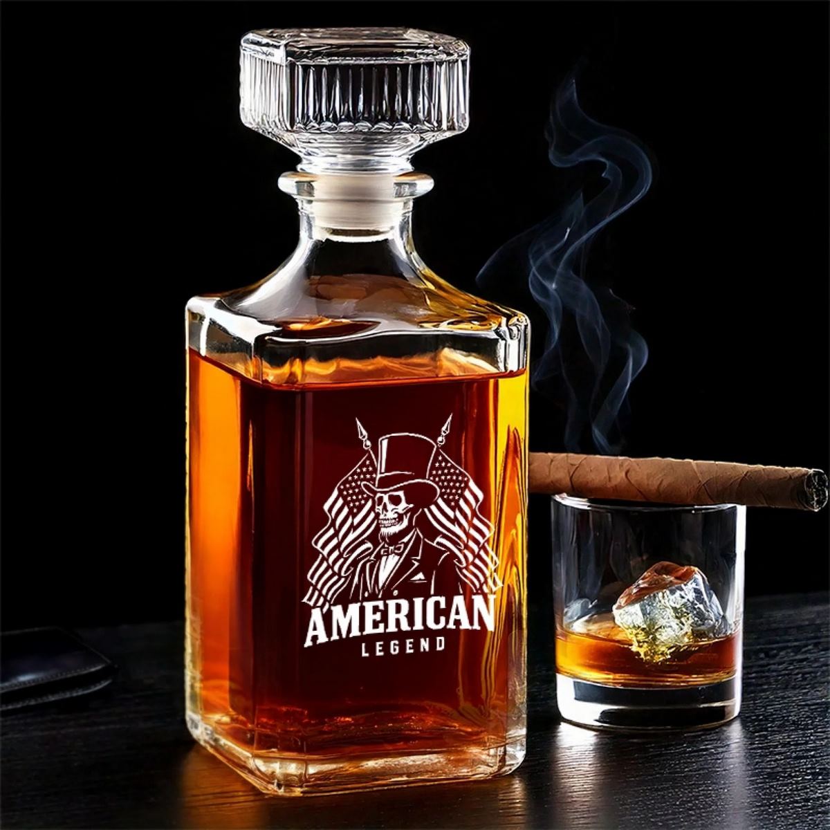 american legend whiskey decanter patriotic skeleton bottle 1 hhong