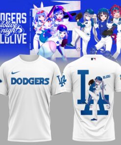 Bijou Dodgers White Shirt – Hololive VTuber Baseball Tee for Anime & LA Fans