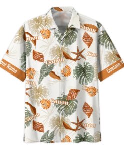 Canon Hawaiian Button-Up Shirt – Custom Seashell Tropical Beach Shirt