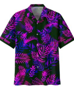 canon neon tropical hawaiian shirt custom purple pink leaf button up 3 dh4mz