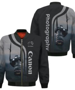 Canon Photography Bomber Jacket – Custom Camera Lover Zip-Up Outerwear