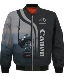 canon photography bomber jacket custom camera lover zip up outerwear 3 z1zee