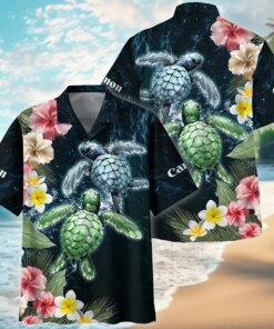 Canon Sea Turtle Hawaiian Shirt – Custom Ocean Floral Summer Button-Up