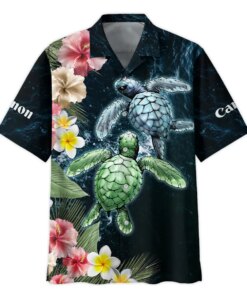 canon sea turtle hawaiian shirt custom ocean floral summer button up 3 uuq84