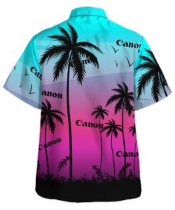 canon sunset palm hawaiian shirt custom tropical beach gradient button up 3 zfvwu