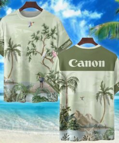 Canon Tropical Jungle T-Shirt – Custom Bird Print Summer Beach Tee