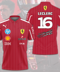 Charles Leclerc Ferrari Polo Shirt – Scuderia F1 Teamwear for Fans