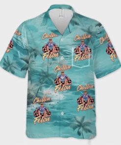 Chillin Like a Felon Shirt – Funny Tropical Trump Hawaiian Shirt