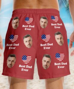custom best dad ever swim shorts personalized red patriotic fathers day trunks 5 3ebay