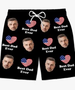 custom best dad ever swim shorts personalized red patriotic fathers day trunks 6 ny1yq