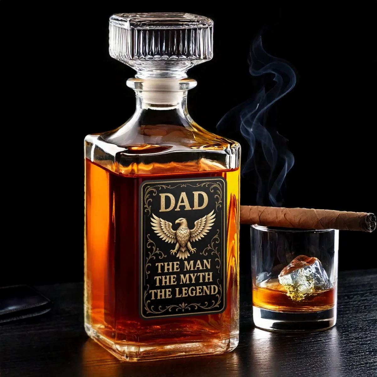 dad whiskey decanter the man the myth the legend gift 1