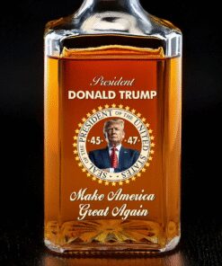Donald Trump 45–47 Whiskey Decanter – MAGA Patriotic Gift USA
