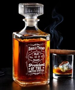 Donald Trump Old No. 45 & 47 Whiskey Decanter – Presidential Patriotic Edition