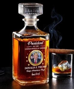 Donald Trump Whiskey Decanter – Keep America First Presidential Gift