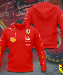 Ferrari 3D Hoodie for Men & Women – F1 Racing Jacket with Shell, Puma, Santander Logos