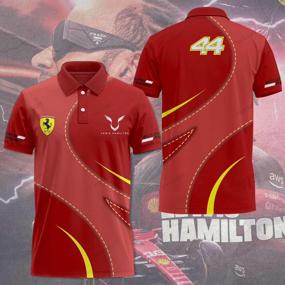 ferrari f1 polo shirt lewis hamilton red driver edition for fans 8awom