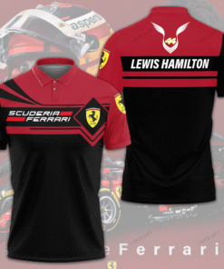 Ferrari F1 Team Polo – Bold Lewis Hamilton Racing Shirt for Fans
