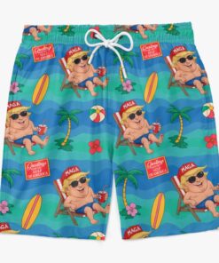 funny trump beach shorts maga gulf of america swim trunks for men 3 ig165