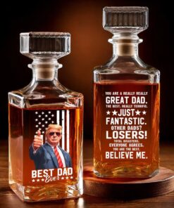 Funny Trump Dad Decanter – Best Father’s Day Whiskey Gift